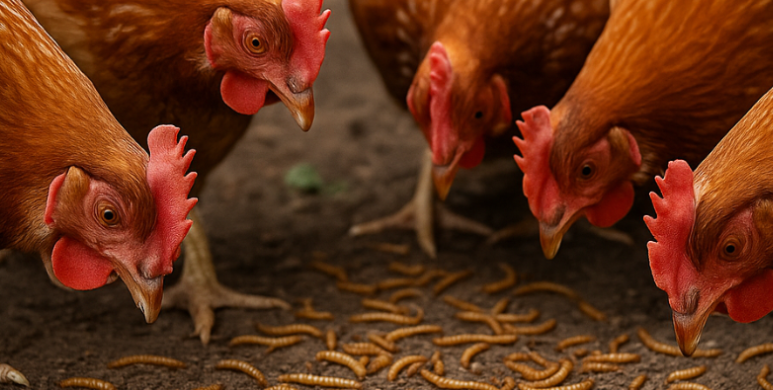 kippen die insecten eten